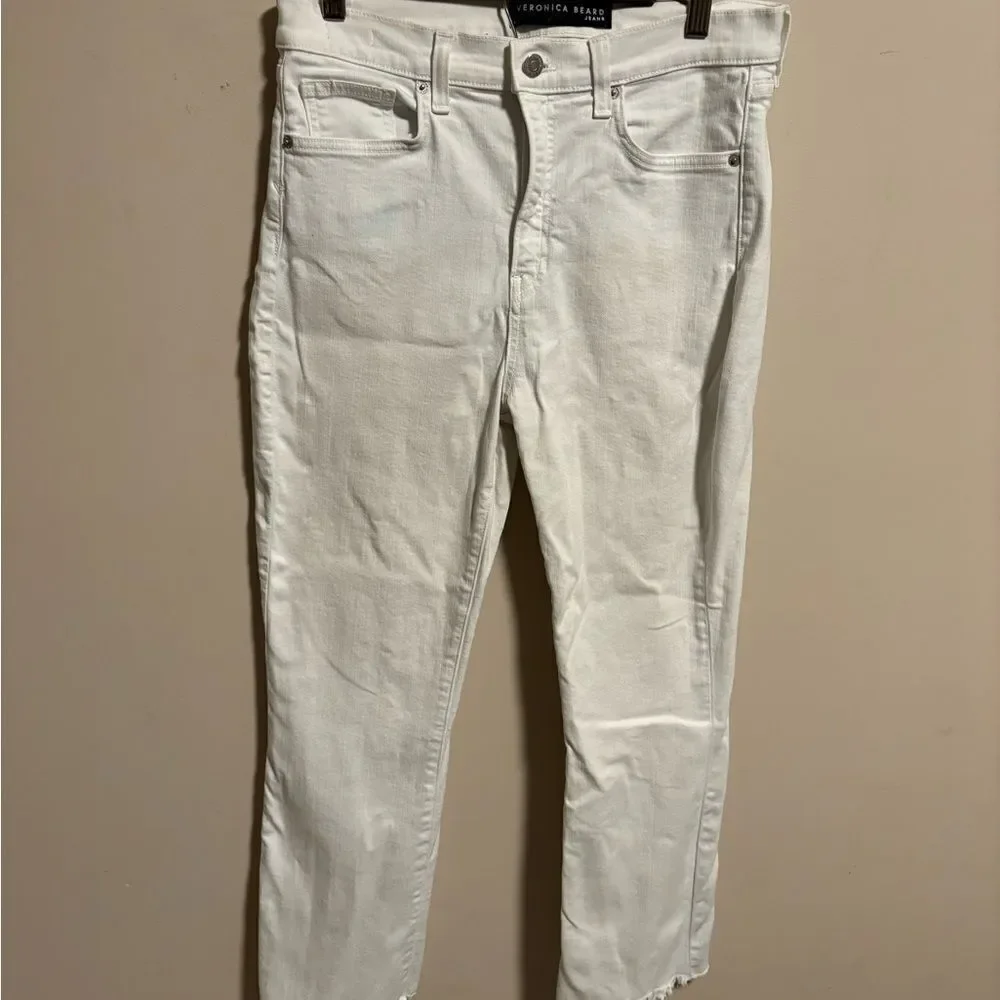 Veronica Beard Carly Kick-Flare High Rise Jeans White- Size 31 (12) - Picture 5 of 12